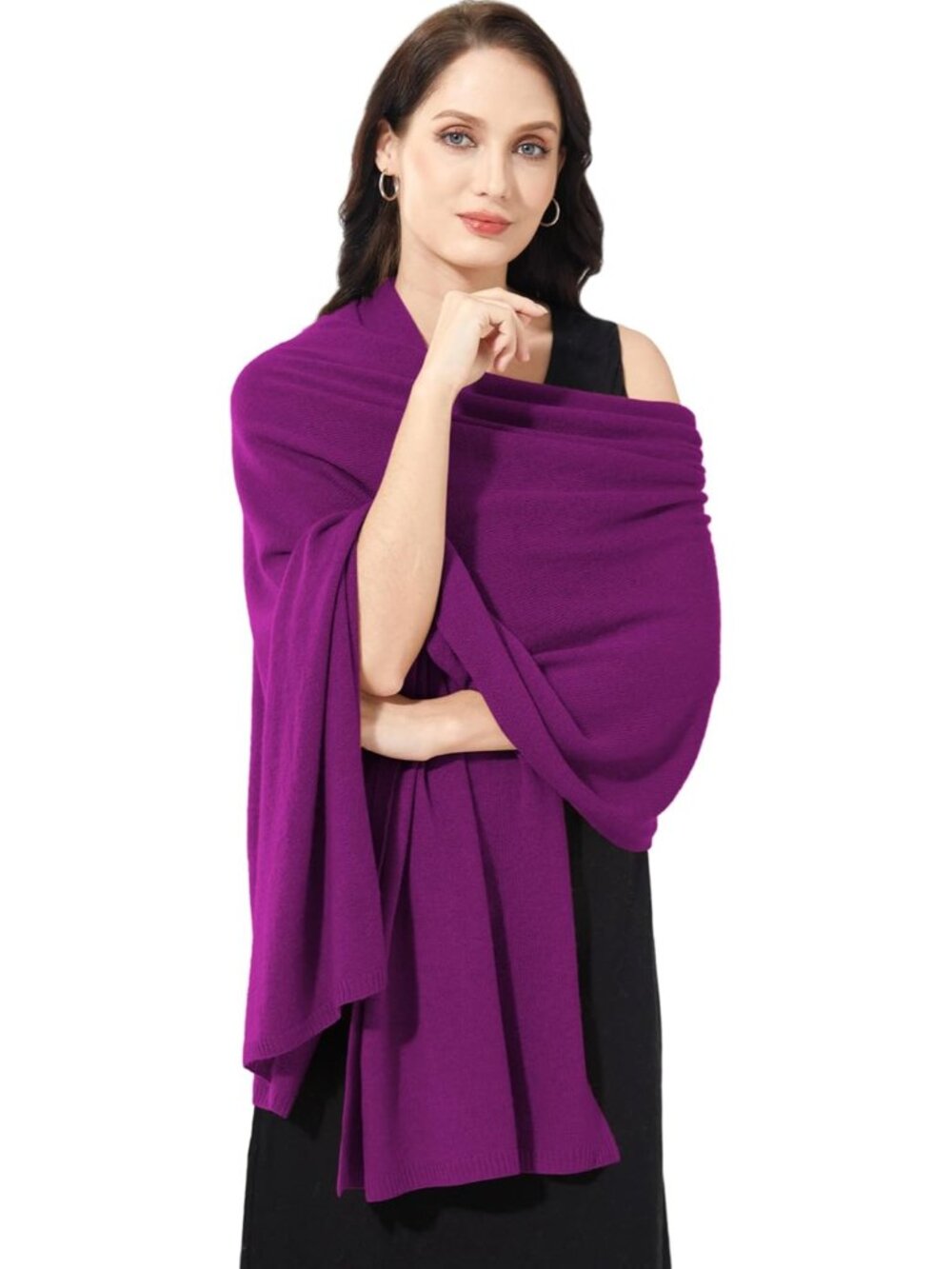 〽️Women's Cashmere Shawl Purpel Wedding Winter Shoulder Classic Wrap 87"x28"